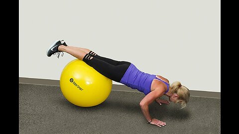 SKLZ Sport Performance 65cm Exercise Ball with Self-Guided Workout Illustrations