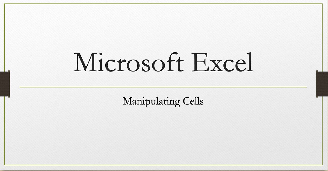 Microsoft Word - Manipulating Cells