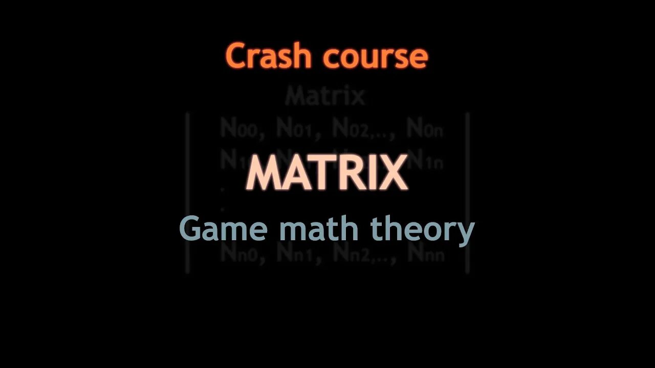 Matrices - Game Math Theory