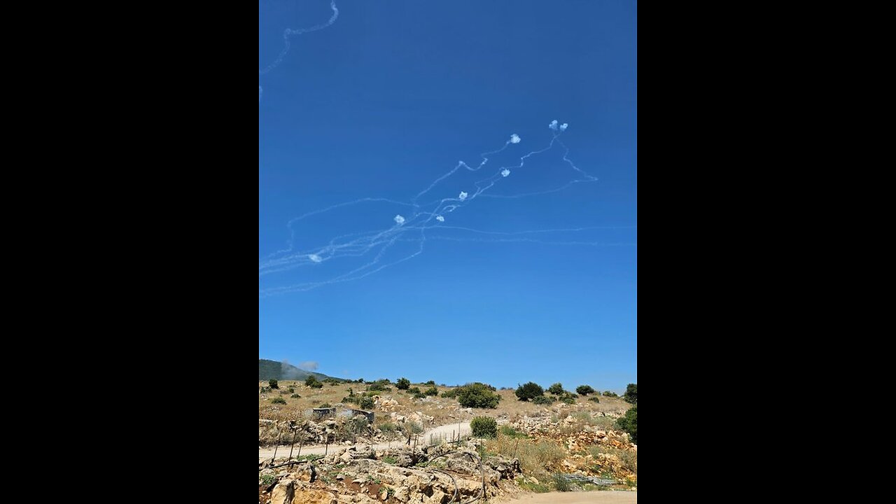 Footage posted to social media shows several Iron Dome interceptions and