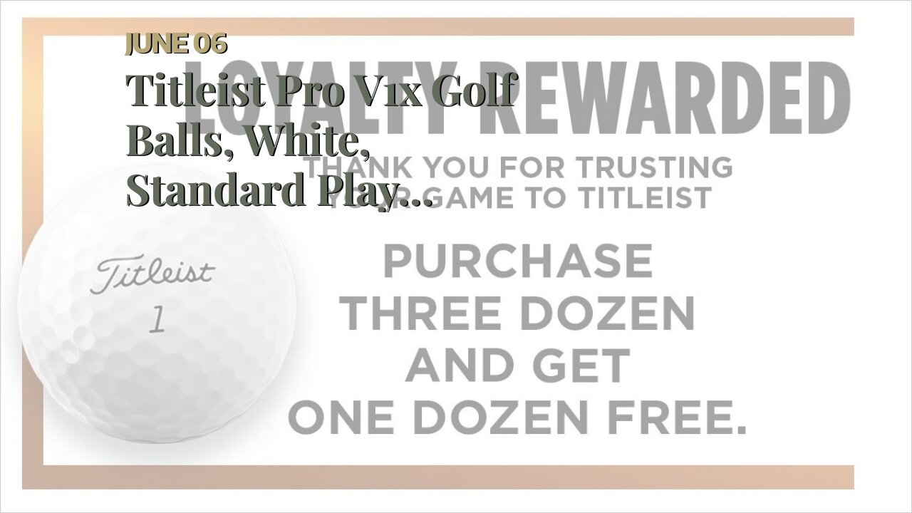 Titleist Pro V1x Golf Balls, White, Standard Play Numbers (1-4), One Dozen