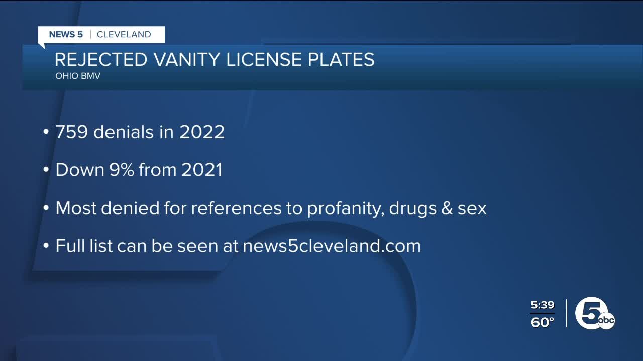 Here are the vanity license plate requests Ohio rejected in 2022