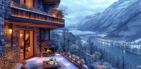 Warm Balcony Winter Space in the Mountains Smooth Jazz Music