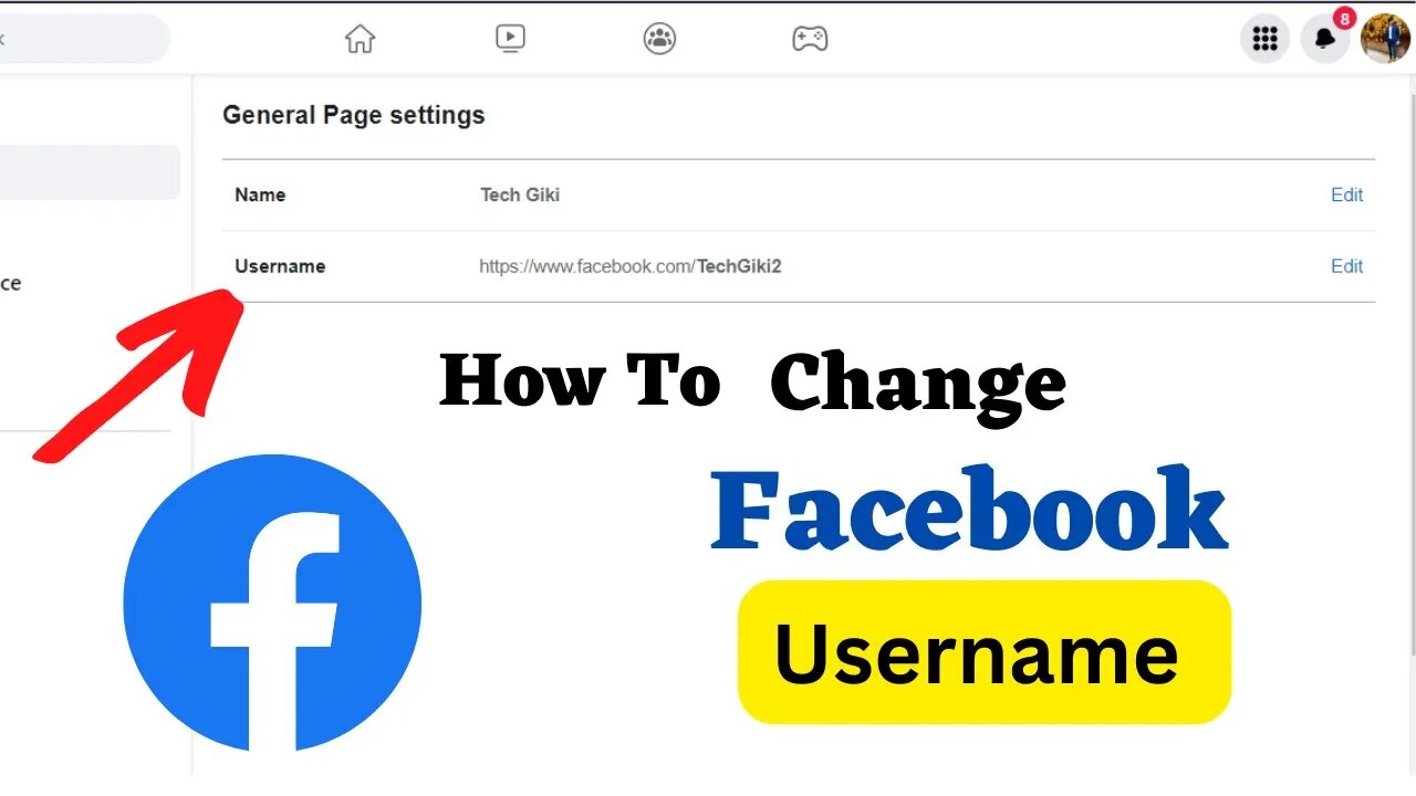 How To Change Facebook account username