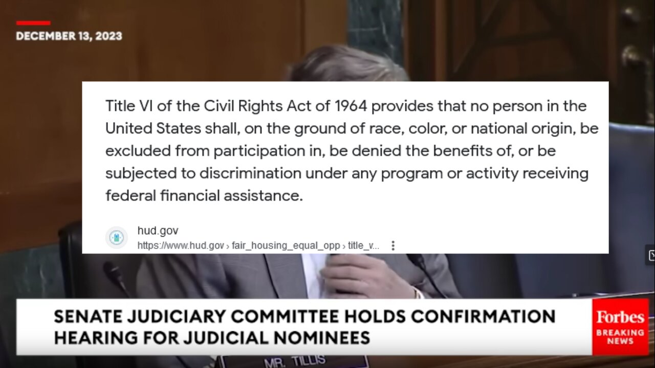 Three Biden Judicial Noms Can't Discuss Title VI Of Civil Rights Act with Sen. John Kennedy