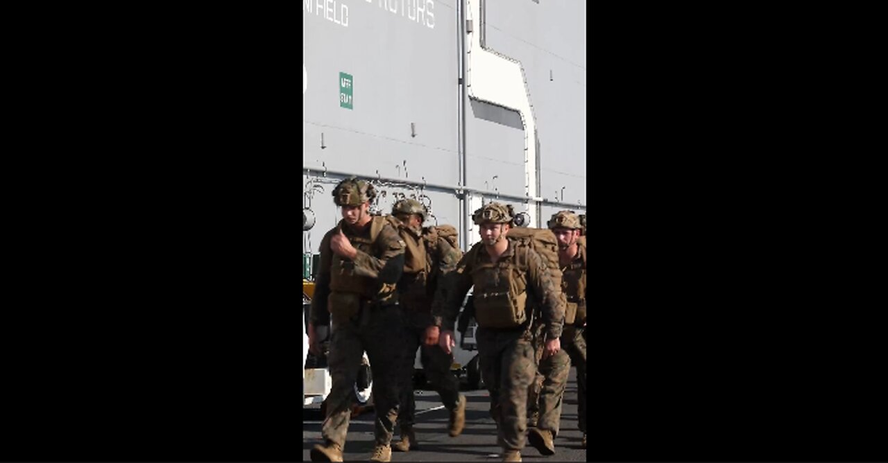 26th MEU Marines Ruck March aboard USS Bataan