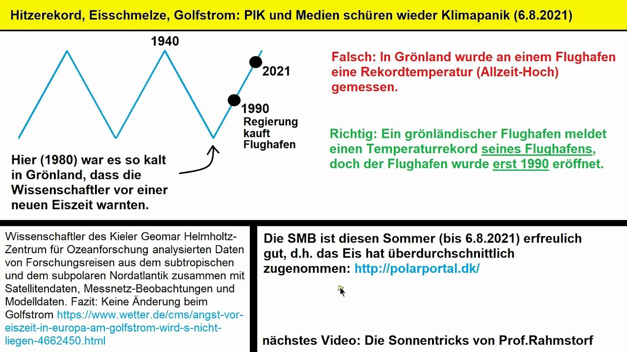 Drei neue Verschwörungstheorien ►Temperaturrekord in Grönland, Eisschmelze und kippender Golfstrom