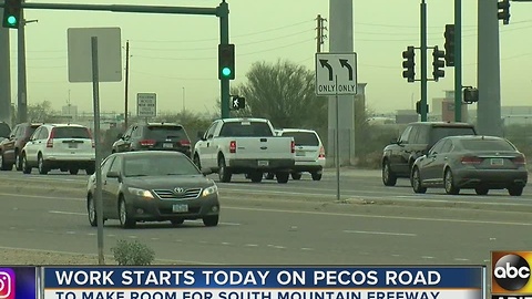 Work started on Pecos Road Monday