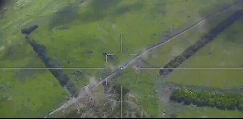 Ukrainian leopard tank hit with Russian lancet drone