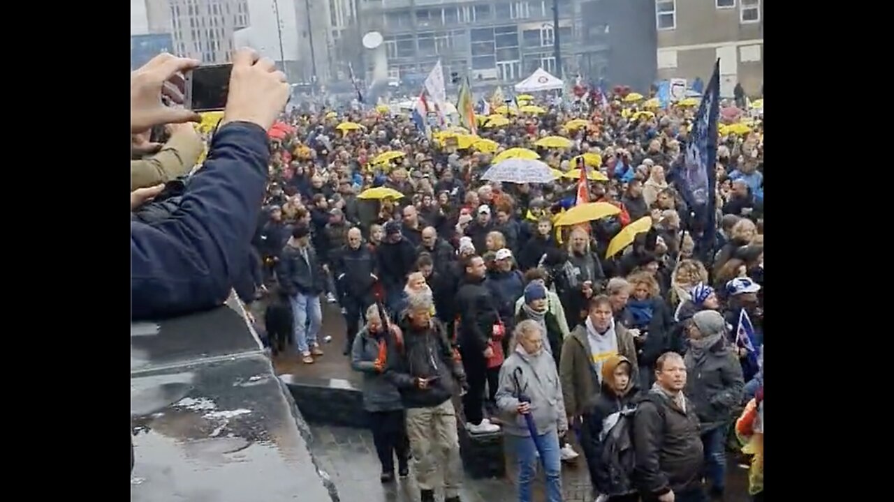 Protestors Swarm The Streets Of Rotterdam, The Netherlands Today