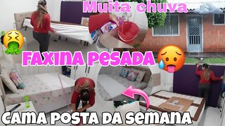 FAXINA PESADA NO QUARTO🤯|| MUITA BAGUNÇA😱|| FAXINANDO COM CHUVA 🌧