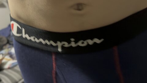 Yung Alone with his Champion Underwear on