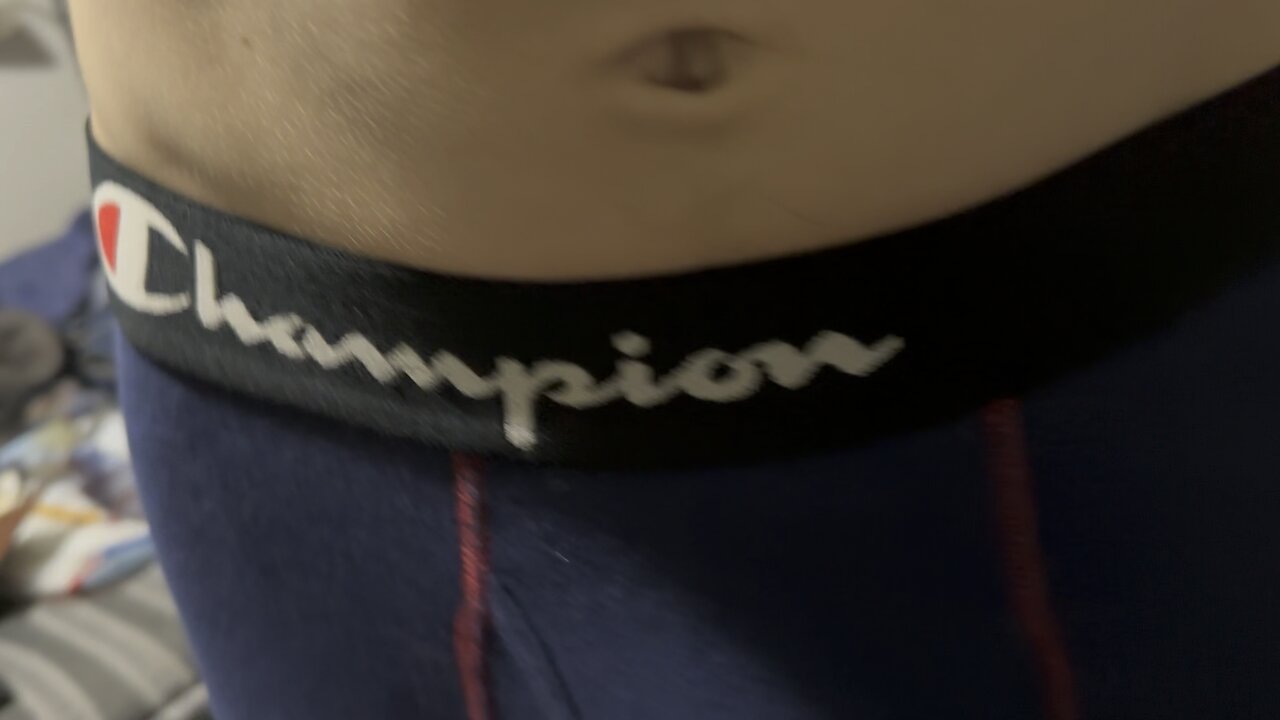 Yung Alone with his Champion Underwear on