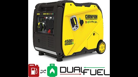 Champion Power Equipment 200988 4500-Watt Dual Fuel RV Ready Portable Inverter Generator, Elect...