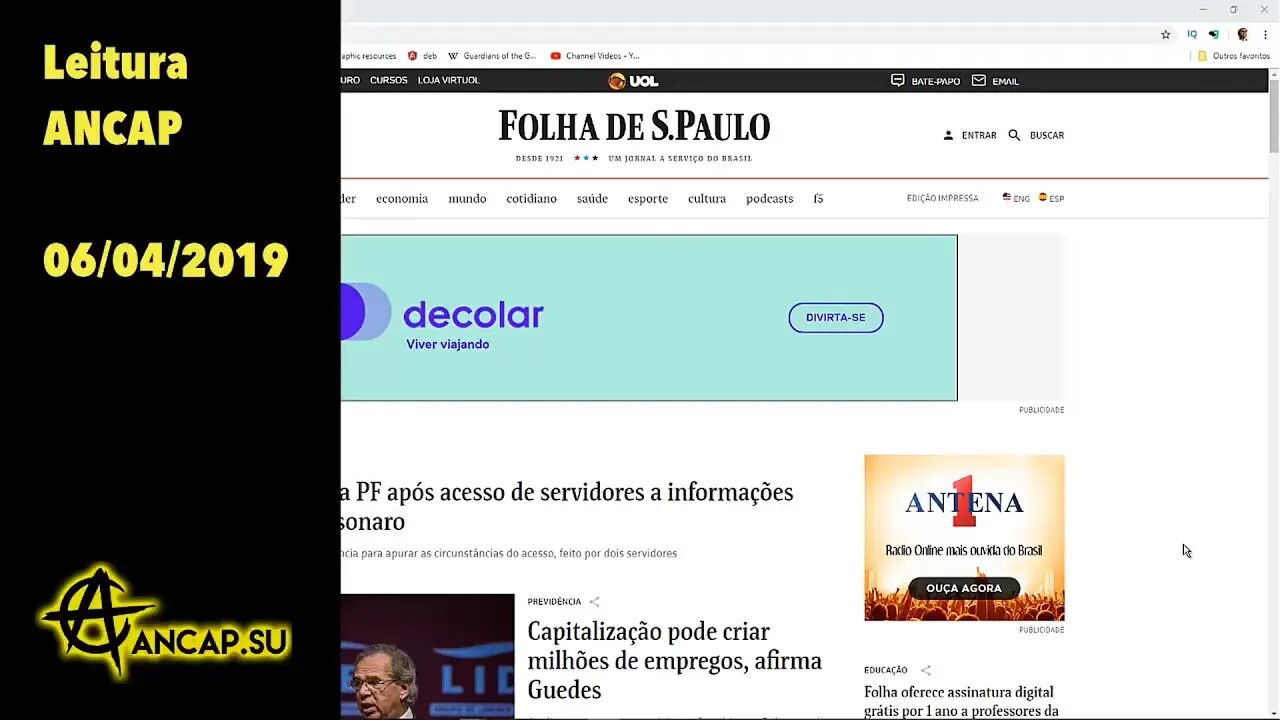 Horário de verão, Funças públicos, 5G na Coréia, Twitter acertou | Leitura ANCAP 06/04/19 | ANCAPSU