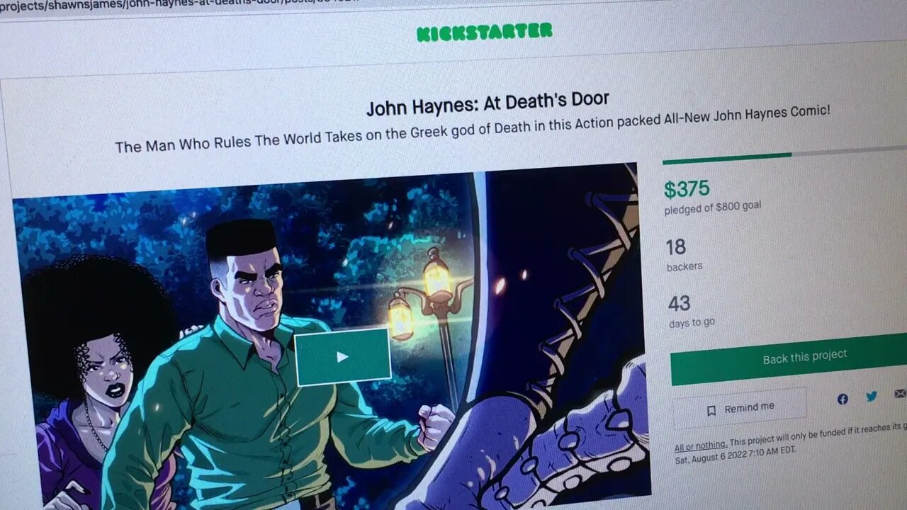 John Haynes At Death's Door Kickstarter Almost 50% funded! Put in Your Pledge today!