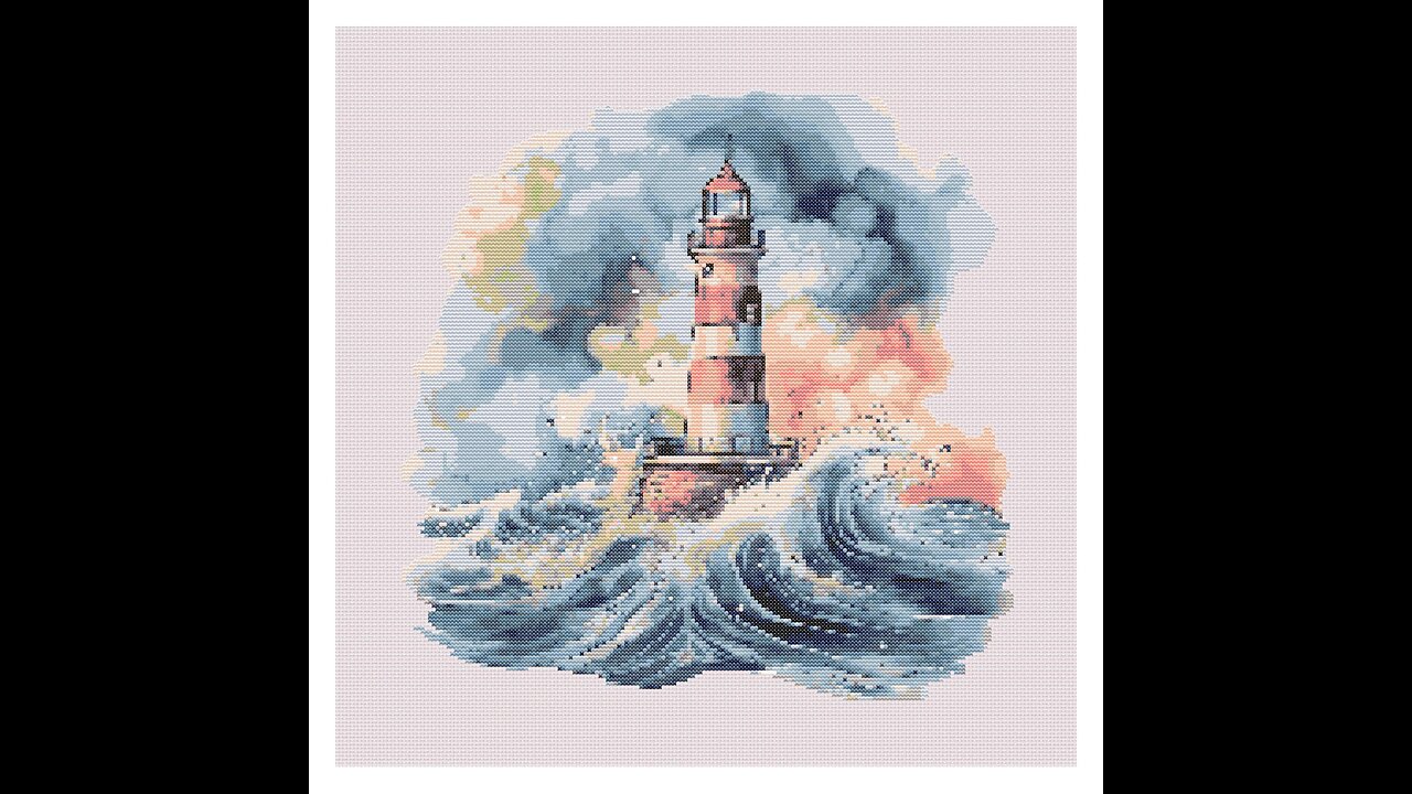 Stormy Lighthouse Cross Stitch Pattern by Welovit | welovit.net | #welovit