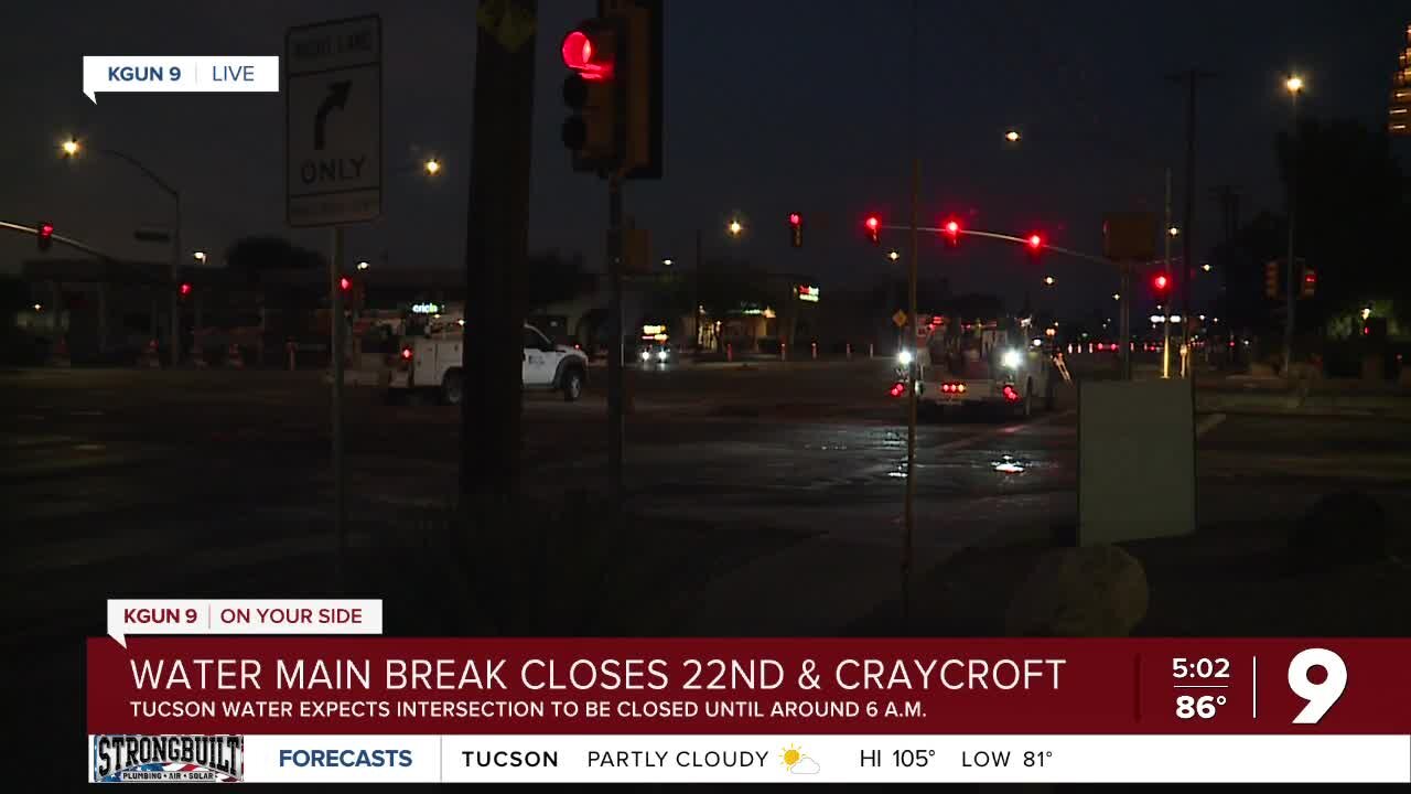 Tucson Water works to repair water main break