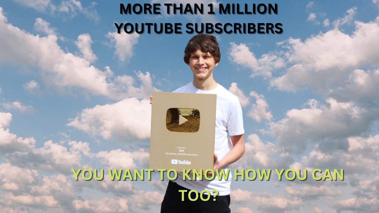 More than 1 million Youtube subscribers, you want to know how you can too?
