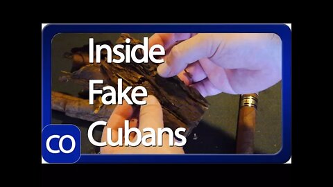 Three Fake Cuban Cigars Cut Open