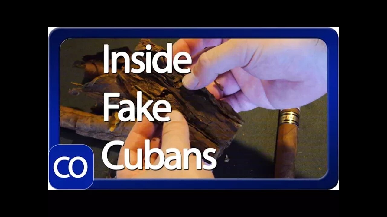 Three Fake Cuban Cigars Cut Open