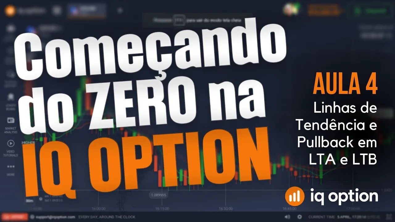 Começando do zero na IQ Option - Linhas de Tendência e Pullback em LTA e LTB