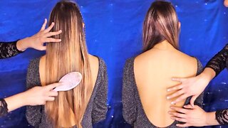 Back Tracing, Hair Play & Brushing ASMR, Soft Whispers Very Relaxing with Essential Oils