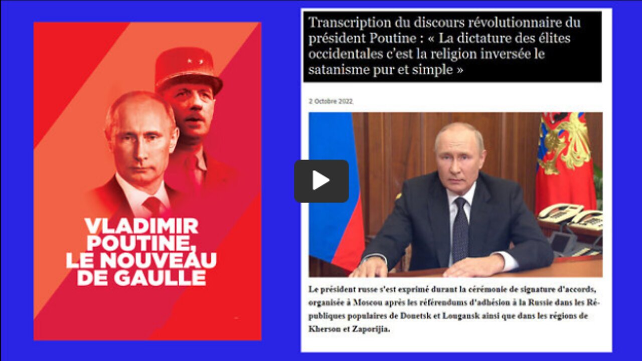 Le discours de réunification gaullien de Vladimir POUTINE (H