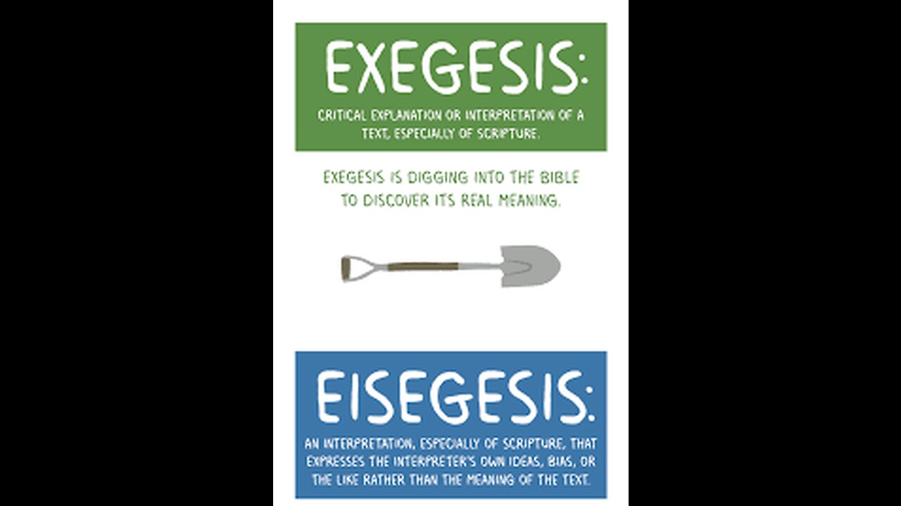 Two approaches Known as Exegesis and Eisegesis