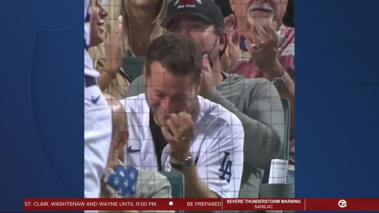 Matthew Stafford watches Clayton Kershaw in LA