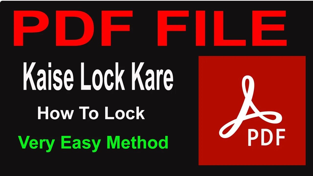 Pdf file lock kaise kare | How to lock pdf file