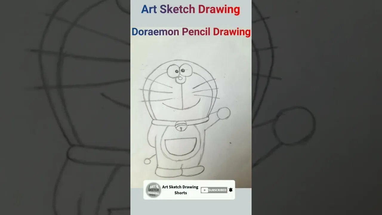 Pencil Drawing Easy Doremon Step by Step Tutorial Shorts 3 #shortsdrawing #doremondrawing