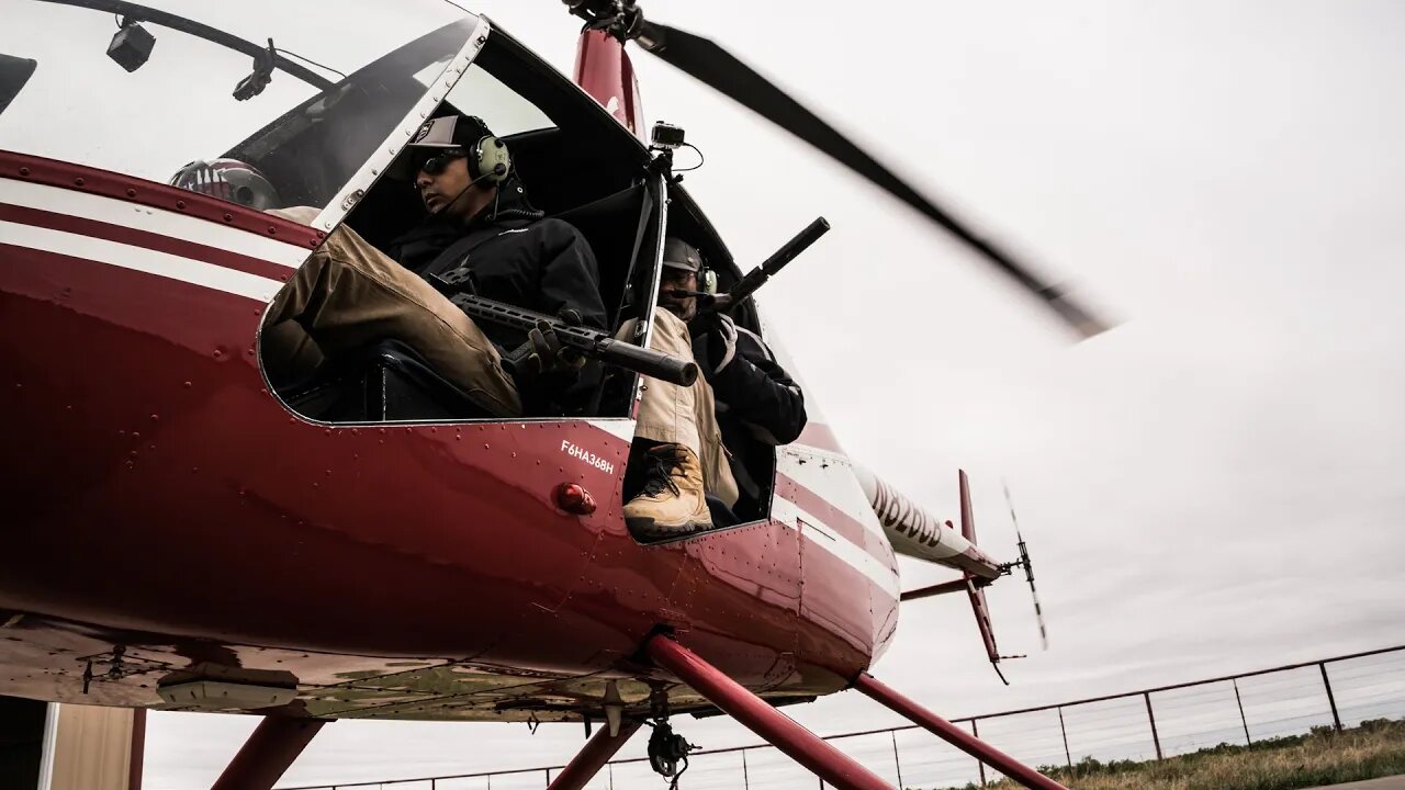 Darrell and son's Helicopter Hog Hunt