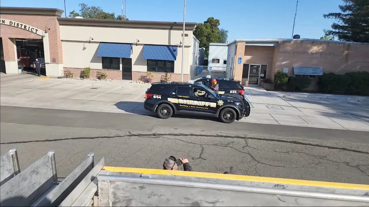 Firetruck pulled over by police in California?!?! 🚨