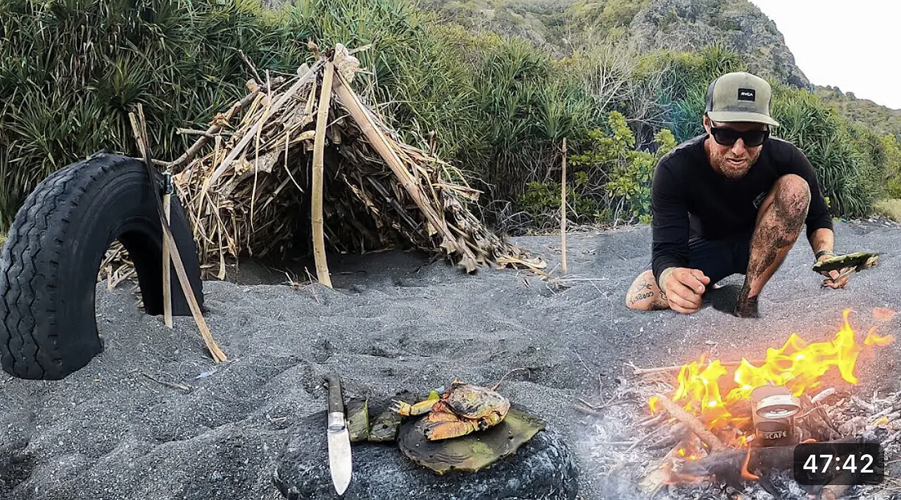 3 DAYS solo survival (NO FOOD, NO WATER, NO SHELTER) on an island with only a POCKET KNIFE