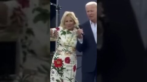 Jill Biden Reminds Joe Biden to say 'God Bless America'