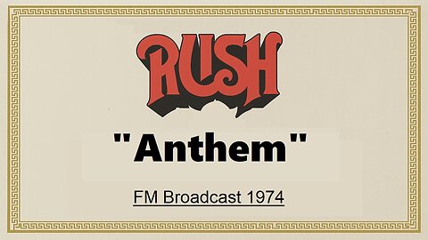 Rush - Anthem (Live in New York 1974)