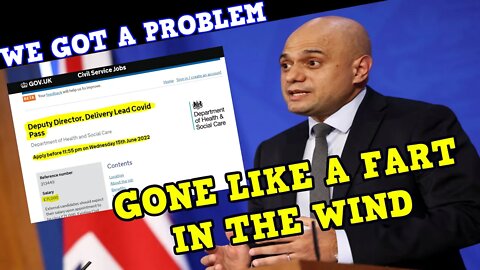 Covid Pass Job Advert Disappears In Record Time After Sajid Javid Laughable Attempt To Justify It