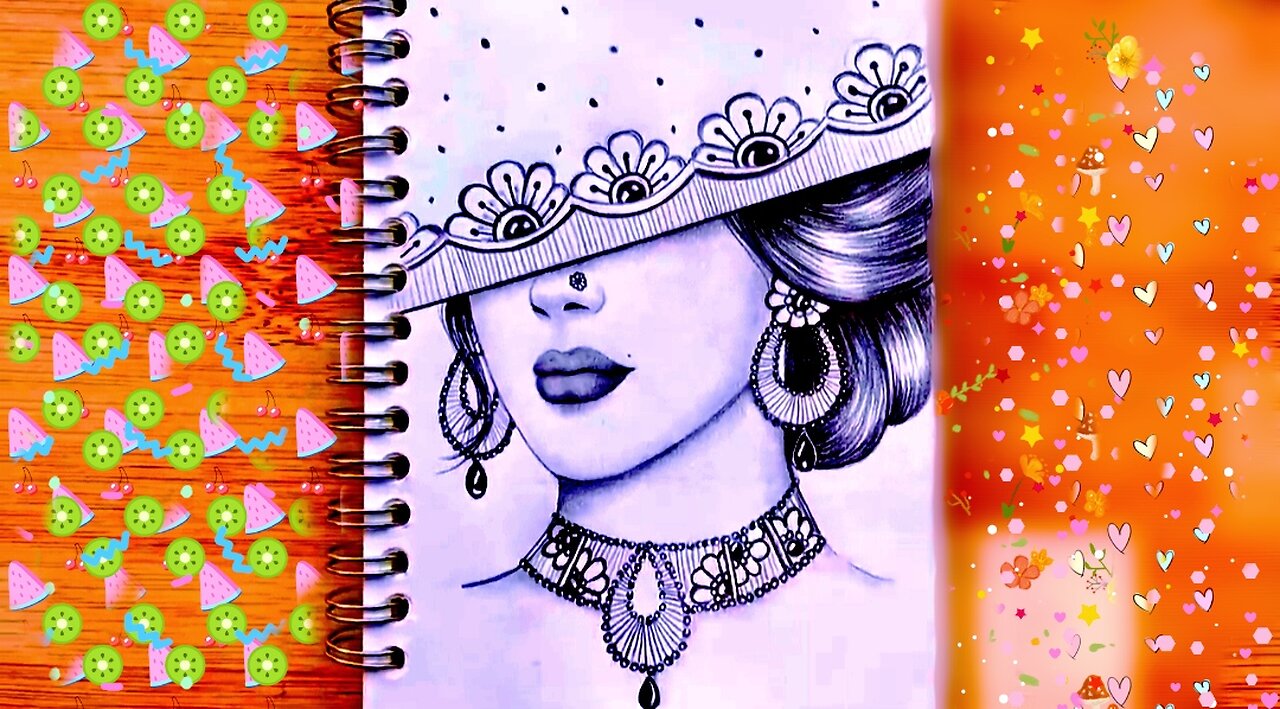 Step by Step Drawing Tutorial || How to Draw a Traditional Bride - Pencil scketch
