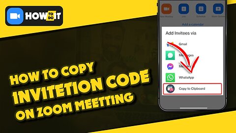 How to send invitation code copy to clipboard on Zoom