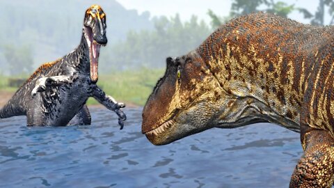 Filhote de Alossauro, Encontrei um Suchomimus no Lago - The isle