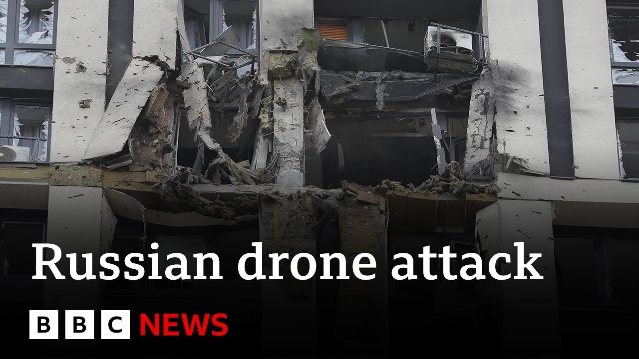 Ukraine downs 20 Iran-made Russian drones over Kyiv - BBC News