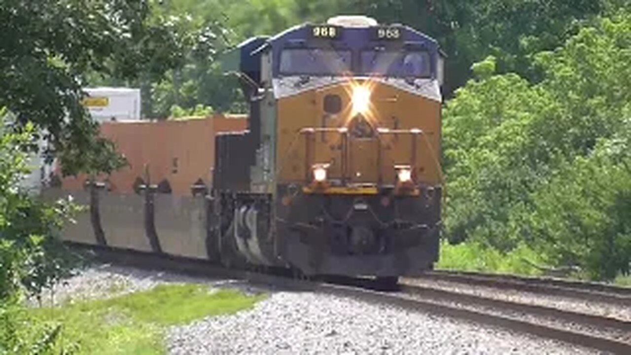 CSX I137 Westbound Intermodal Train from Westfield Rd. Creston, Ohio July 4, 2022