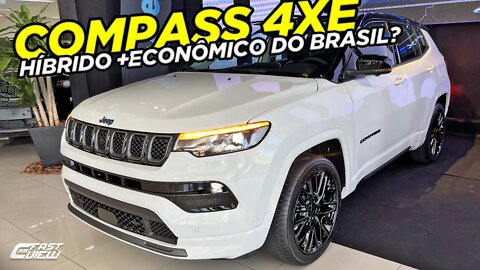 NOVO JEEP COMPASS S 4Xe 1.3 TURBO HÍBRIDO PLUG-IN 2022 COM 240 CV FAZ 24 KM/L E 900KM DE AUTONOMIA