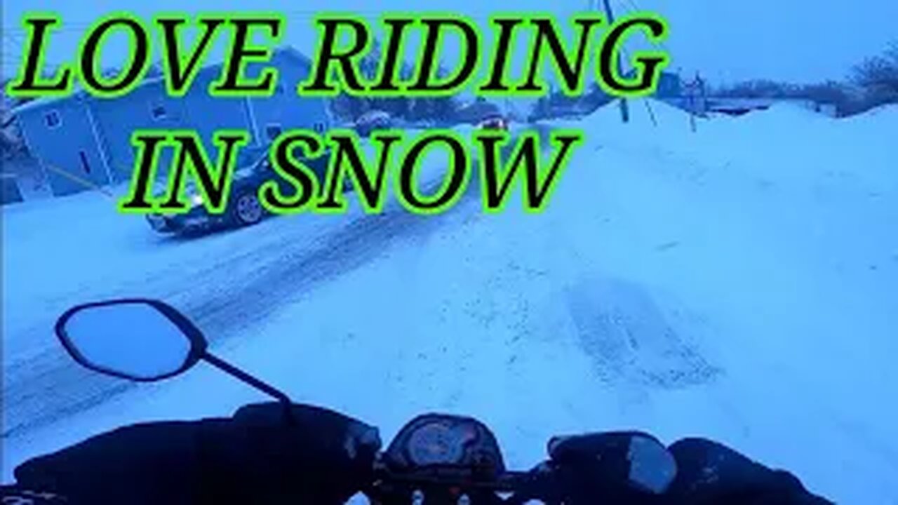 Out Just For A Ride In The Snow On The Honda Navi Motorcycle