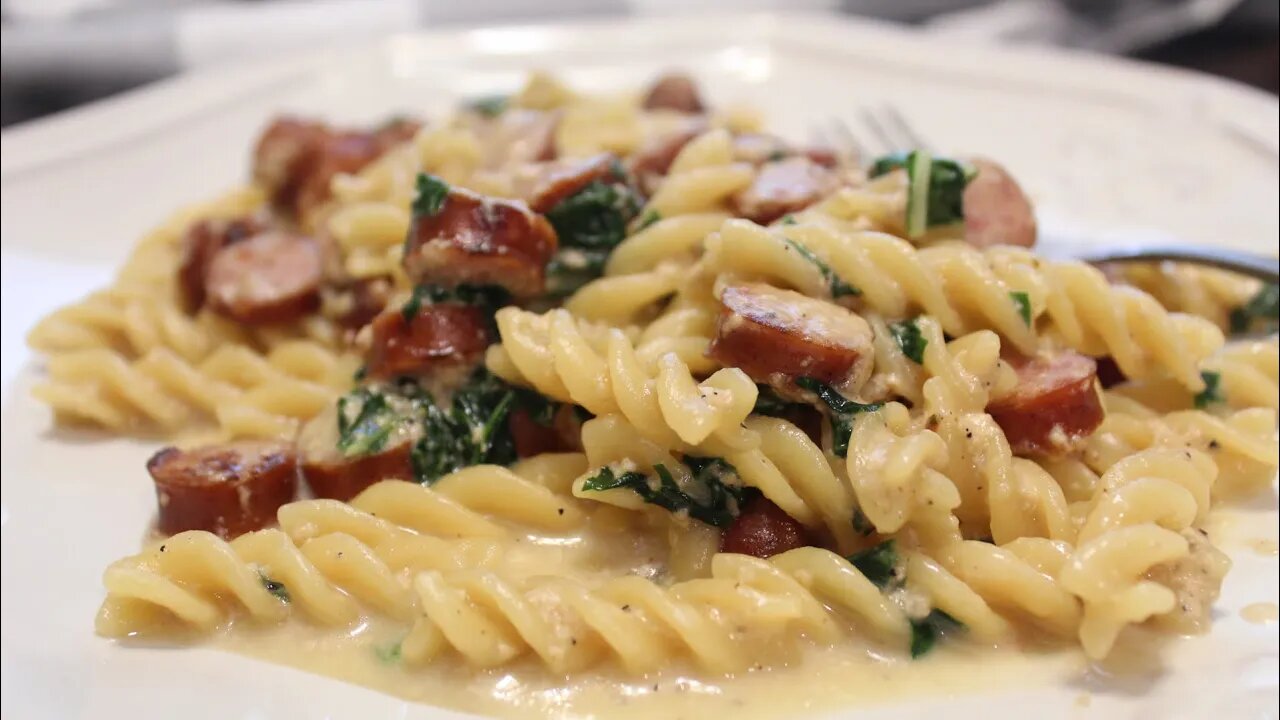 Easy Creamy Sausage & Spinach Pasta Recipe In 15 Minutes!