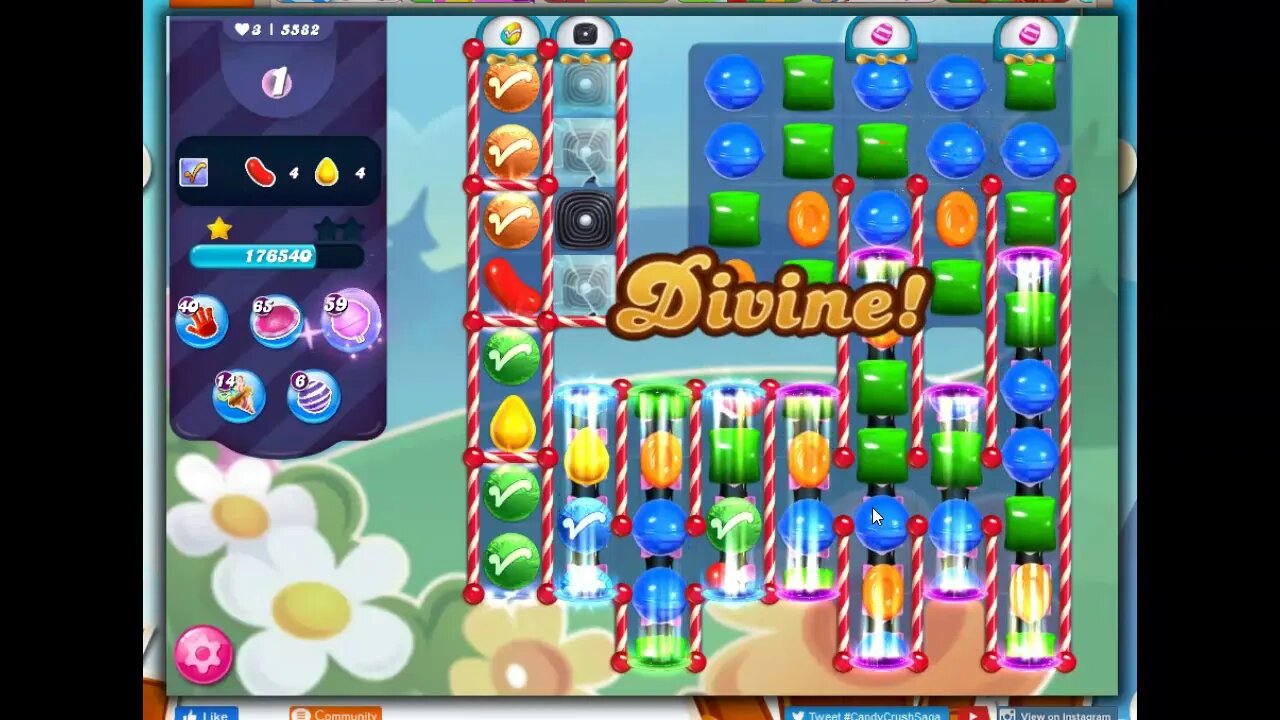 Candy Crush Level 5582 Talkthrough, 30 Moves 0 Boosters