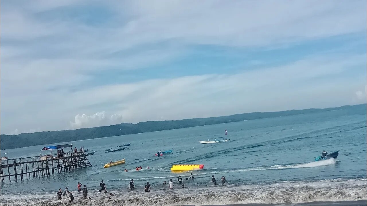 Info Pangandaran || Pantai Timur Pangandaran Banana Boat