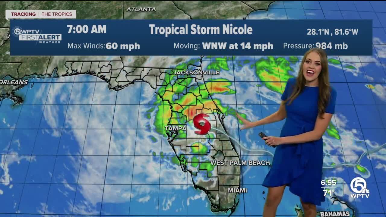 Tropical Storm Nicole forecast, 7 a.m. on Nov. 10, 2022