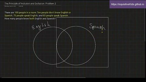 The Principle of Inclusion and Exclusion: Problem 2